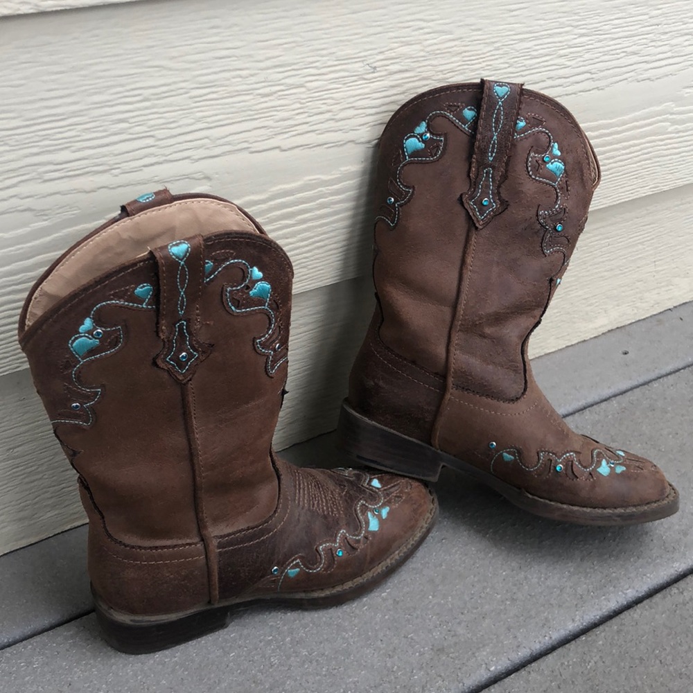 Roper Hearts Square Toe Cowgirl Boot Size 11